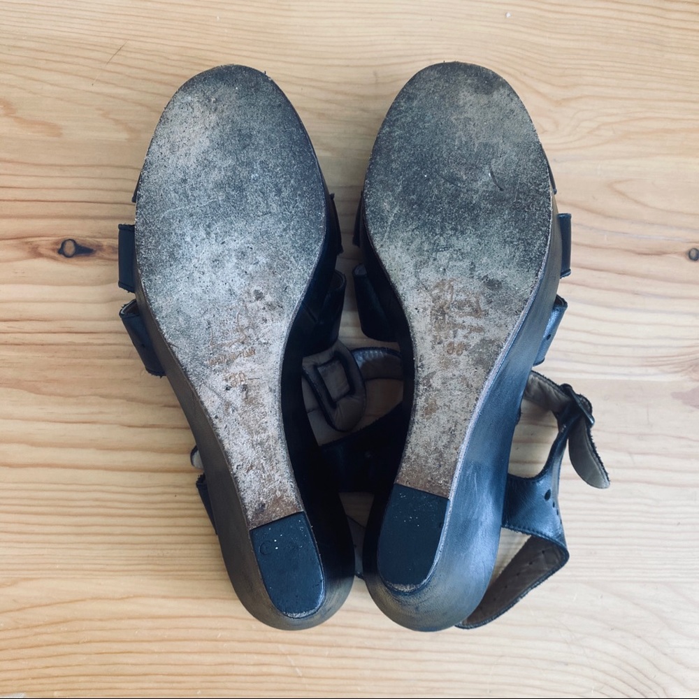 Barney’s New York CO-OP platform sandals black leather 38 / 8 - Picture 8 of 9